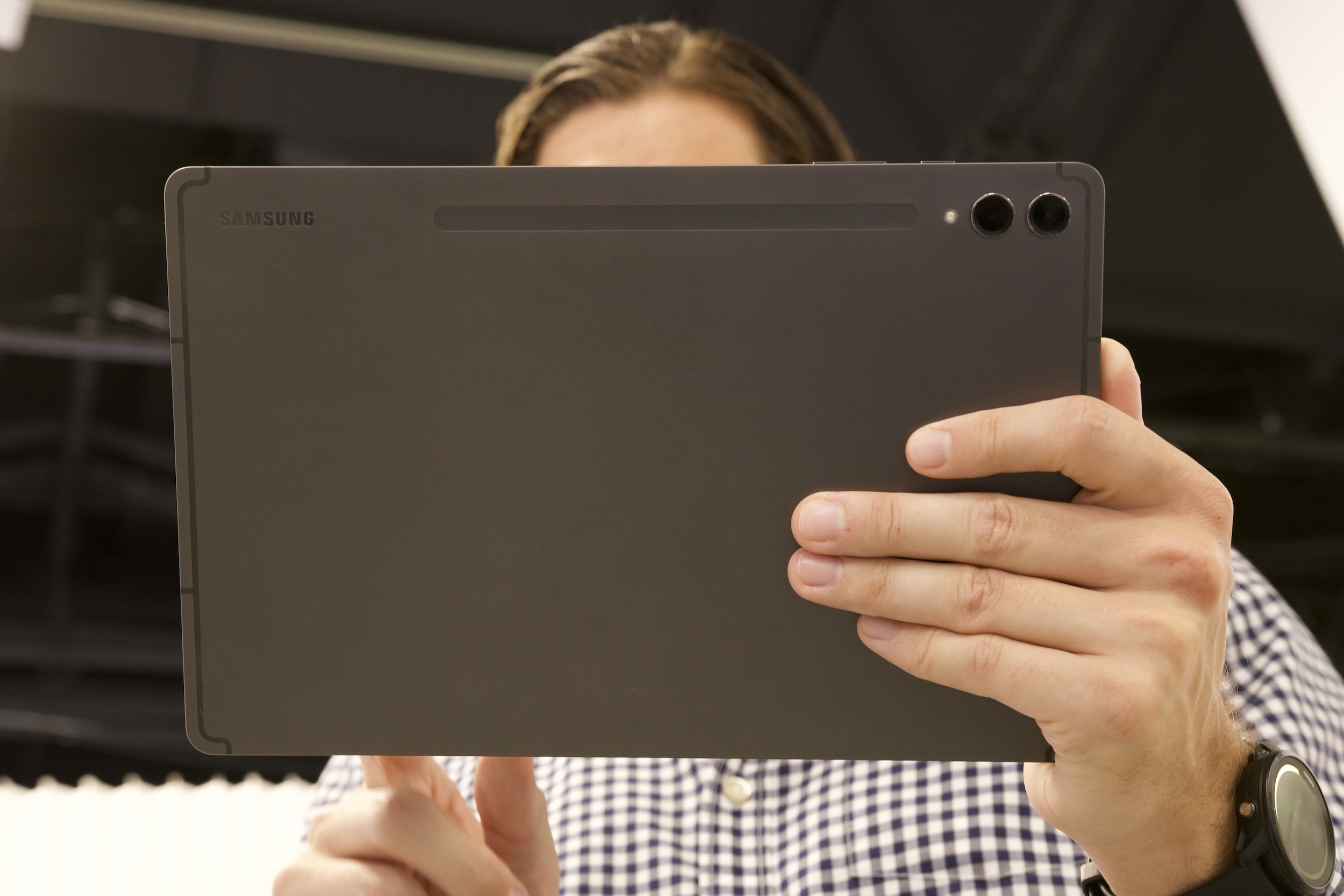 The back of the Samsung Galaxy Tab S9 Plus.
