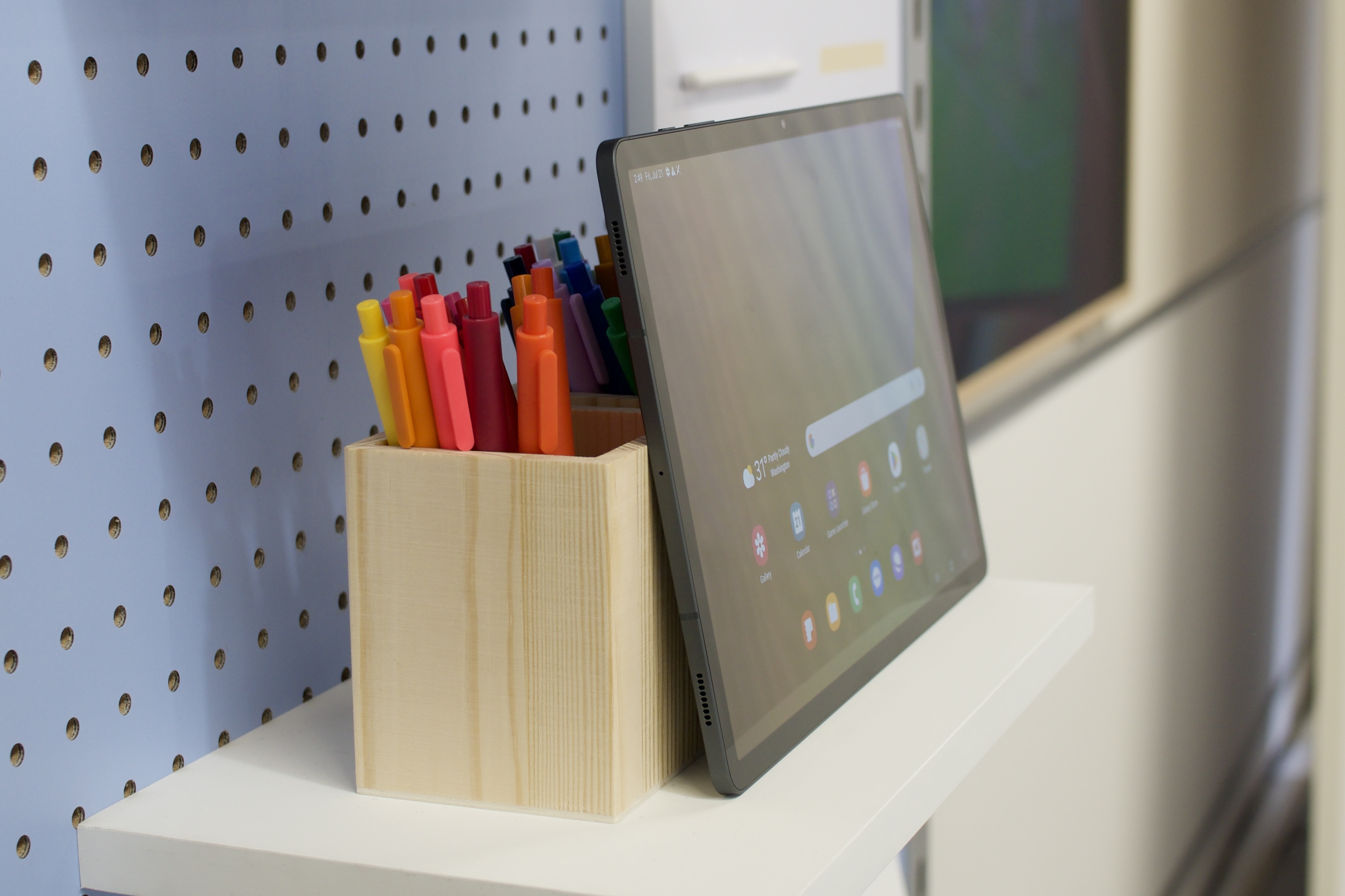 A side view of the Samsung Galaxy Tab S9 Plus.