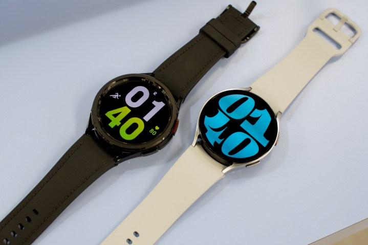 The Samsung Galaxy Watch 6 and Galaxy Watch 6 Classic adjacent to each other.