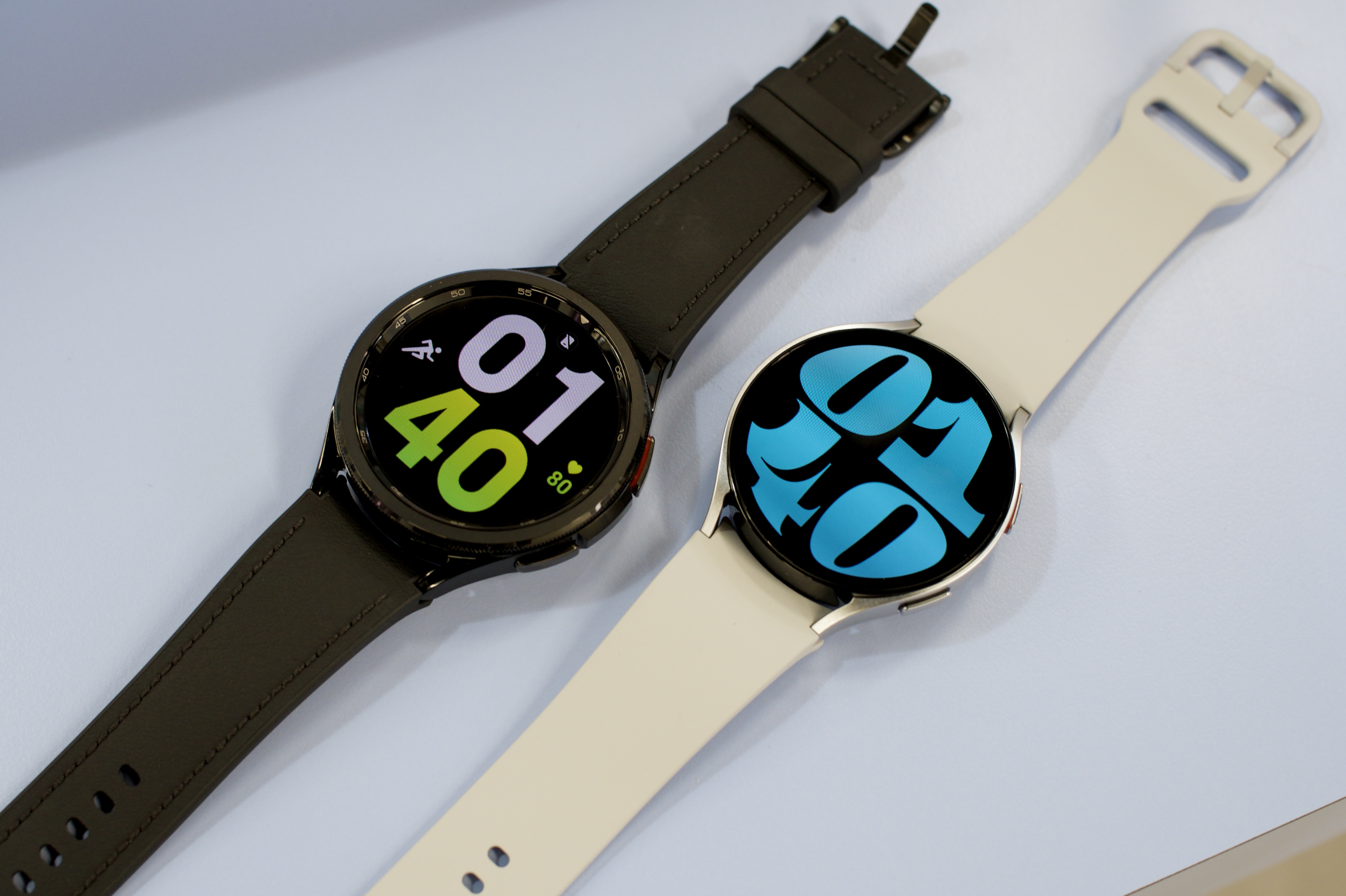 The Samsung Galaxy Watch 6 and Galaxy Watch 6 Classic next to each other.