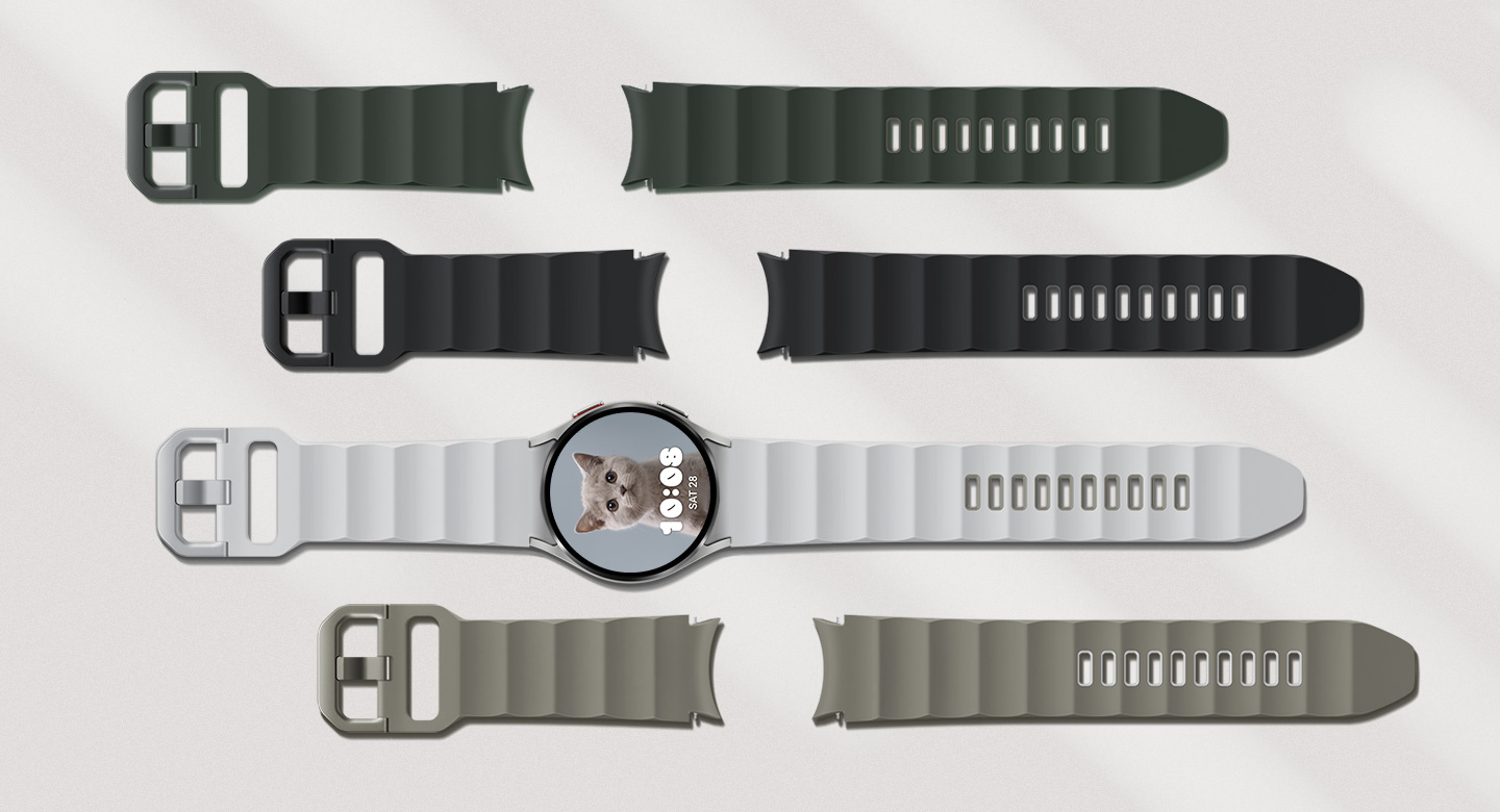 All colors of the Samsung Galaxy Watch Rugged Sport Band.