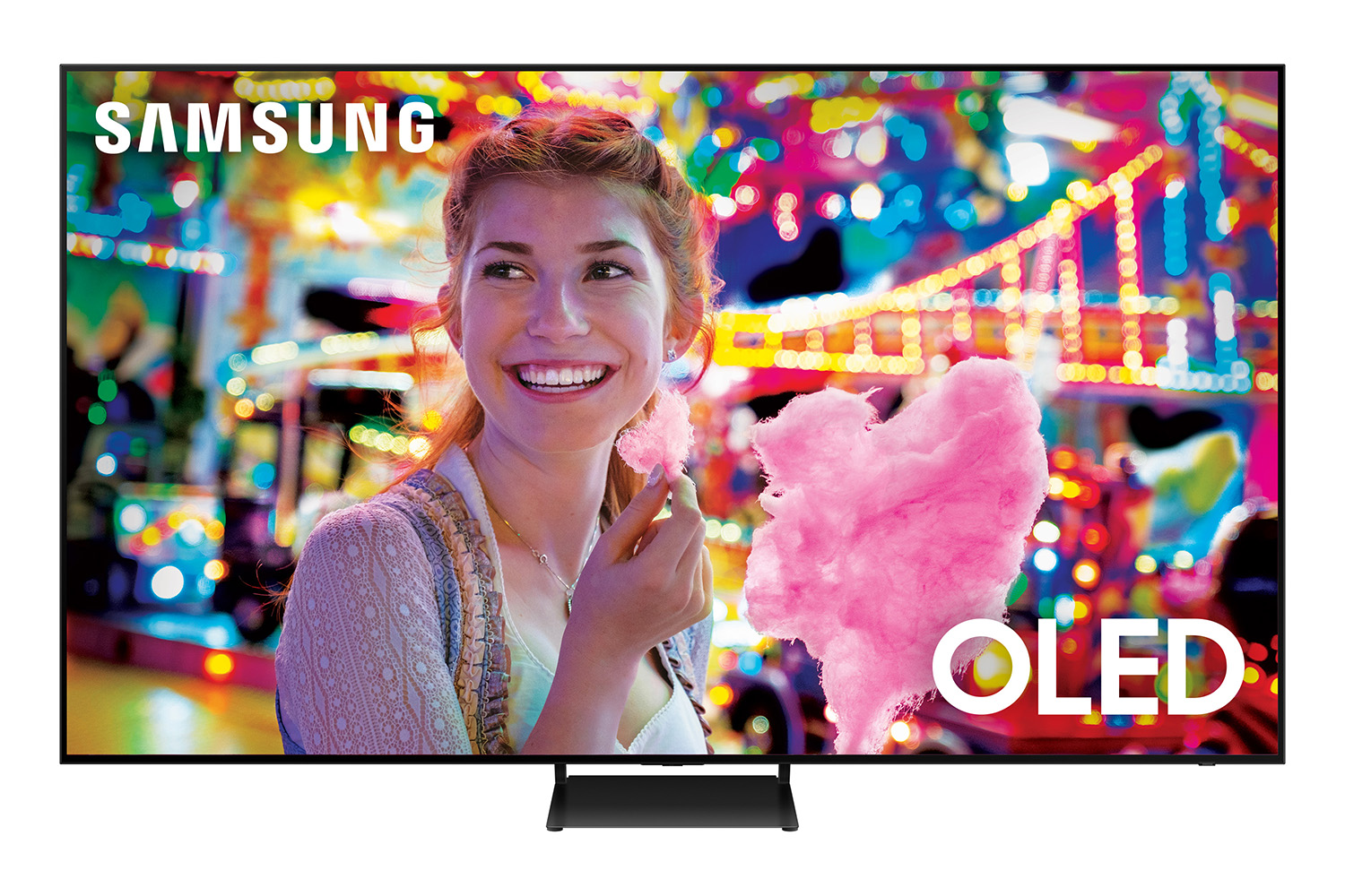 Uma imagem de imprensa da televisão Samsung S90C OLED de 83 polegadas.