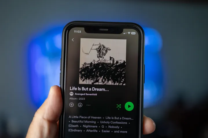 Spotify en un iPhone.