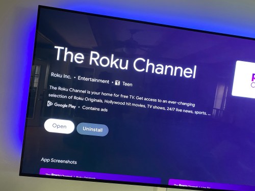 The Roku Channel app on Google TV.