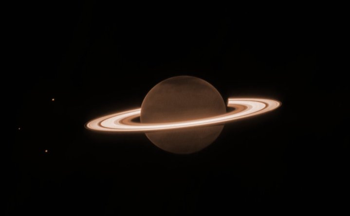 Saturn captured by the James Webb Space Telescope