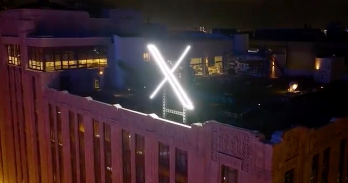 Drone video exhibits off massive new X signal on prime of Twitter HQ