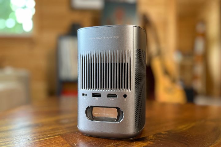 The back of the Xgimi Mo-Go 2 pro portable projector.