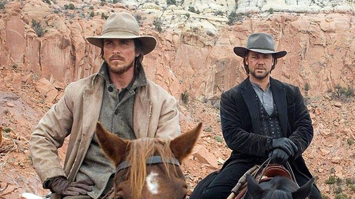 Christian Bale and Russell Crowe in 3:10 To Yuma.