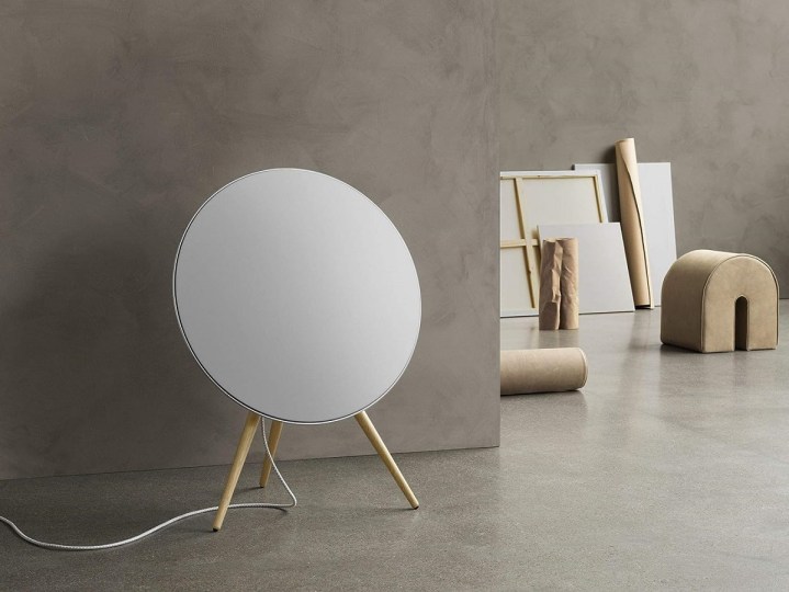 The Bang and Olufsen Beoplay A9 wireless speaker in a room.