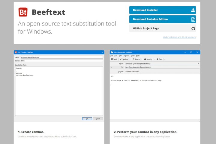 BeefText est gratuit et open source.