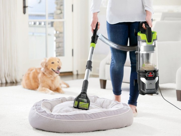 Bissell CleanView Allergen Lift-Off Upright Vacuum in portable mode.