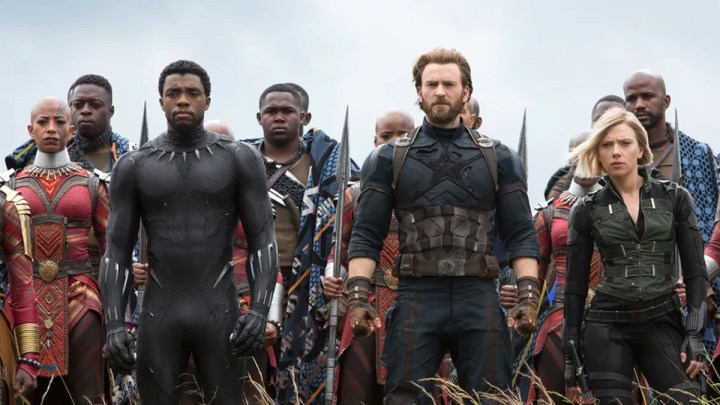 Black Panther, Captain America, and Black Widow from Avengers: Infinity War.