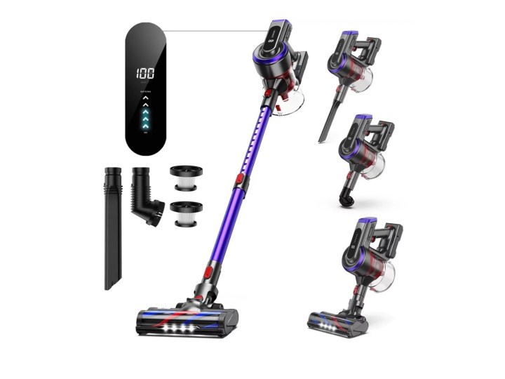 Buture Lightweight Cordless Stick Vacuum with accessories product image.