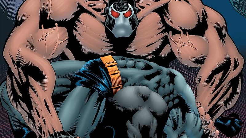Capa de Knightfall - Bane quebrando as costas do Batman