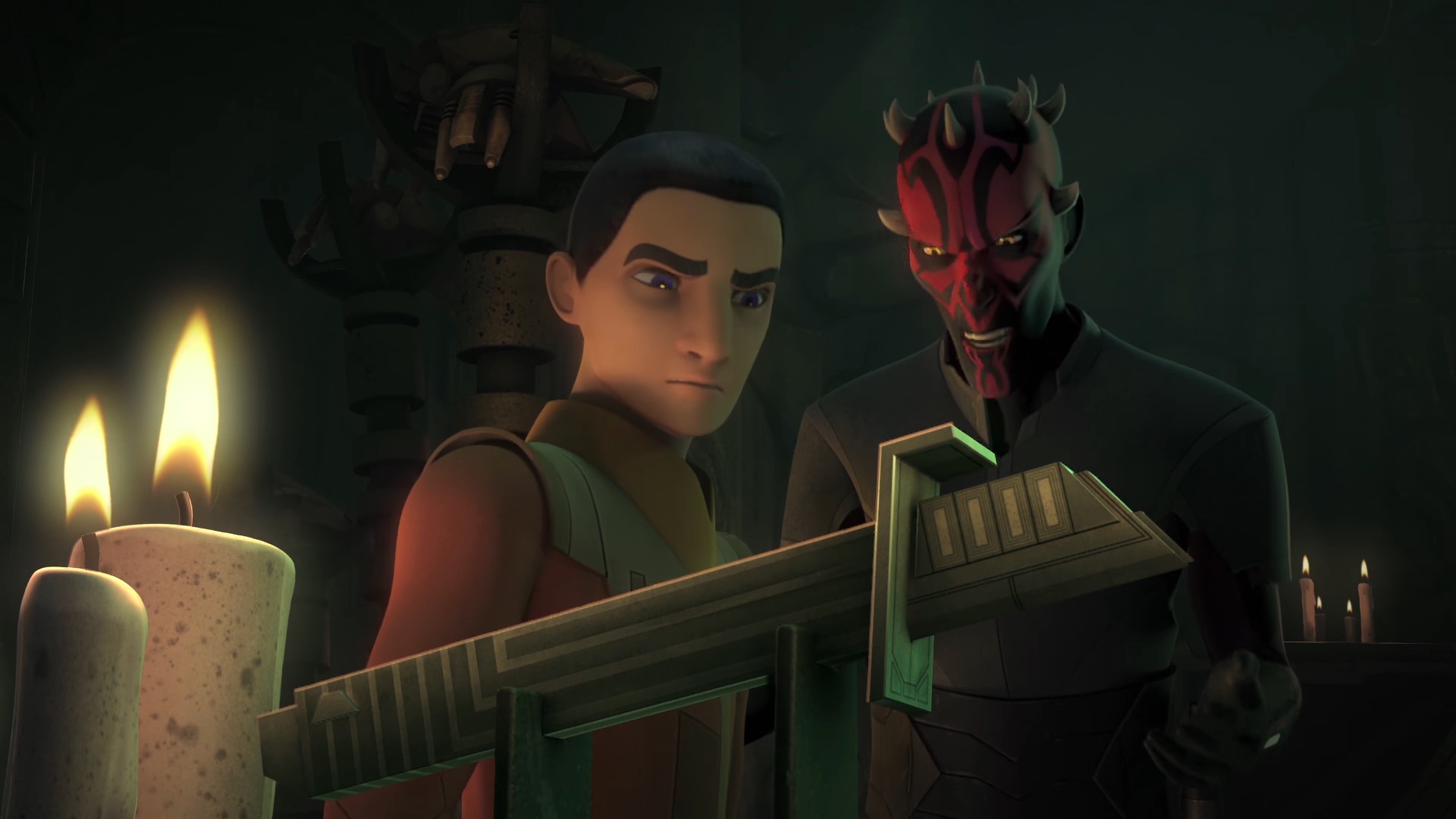 Ezra e Darth Maul em “Star Wars: Rebeldes”.