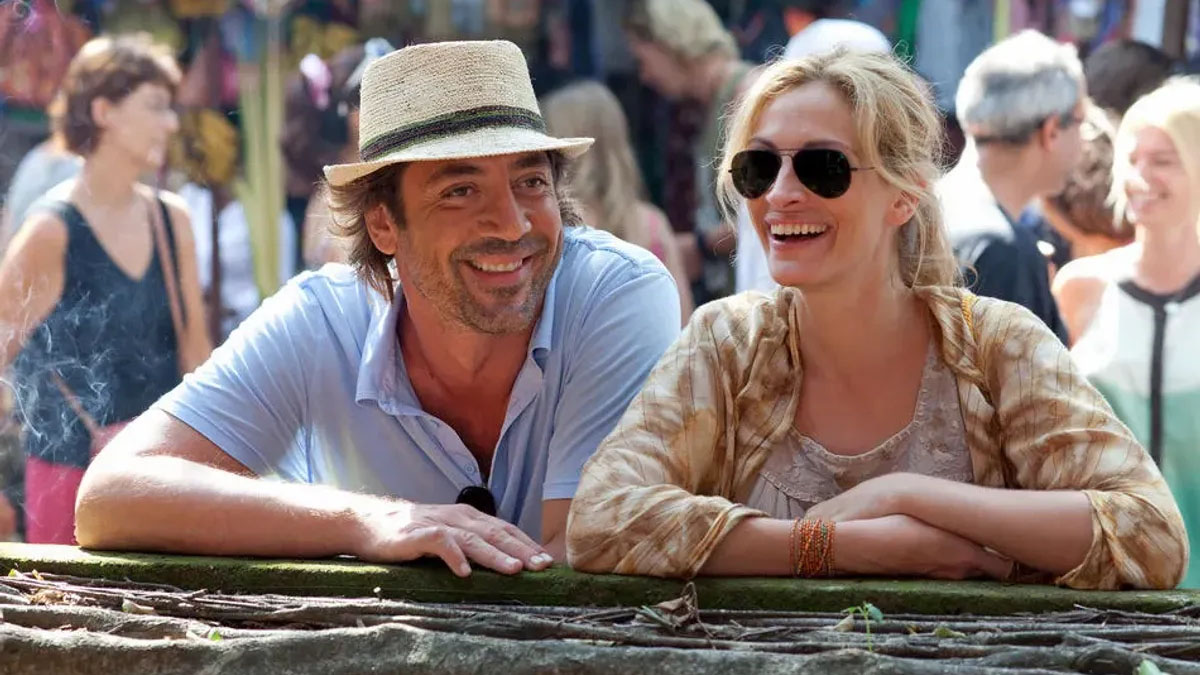 Javier Bardem and Julia Roberts in Eat Pray Love.