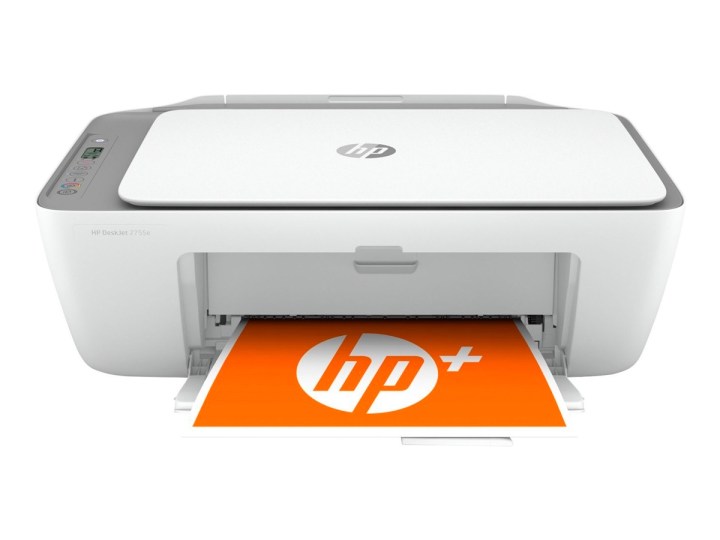 The HP DeskJet 2755e wireless printer against a white background.