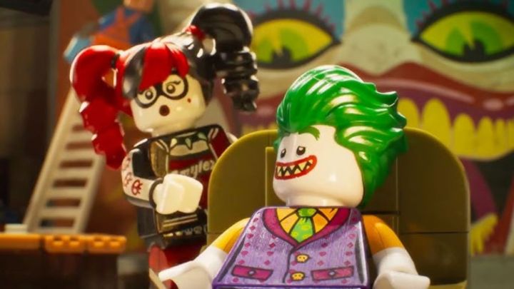 Harley Quinn e o Coringa juntos em The Lego Batman Movie.