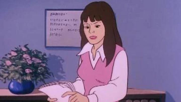 Lois Lane reading a paper in the animated show Super Friends.