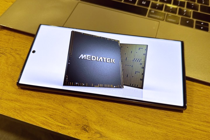 MediaTek chip illustration on the Samsung Galaxy S23 Ultra.