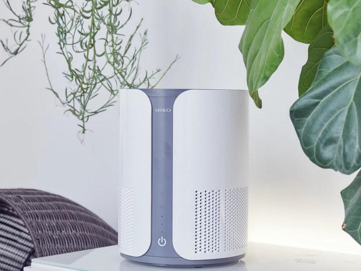 Miko HEPA Home Air Purifier lifestyle image on bedstand.