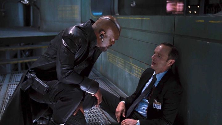 Nick Shields and Agent Coulson as he is dying