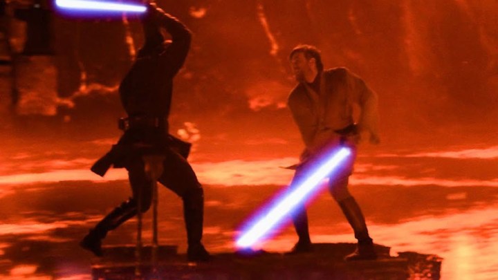 Obi-Wan Kenobi takes on Anakin Skywalker in Revenge of the Sith.