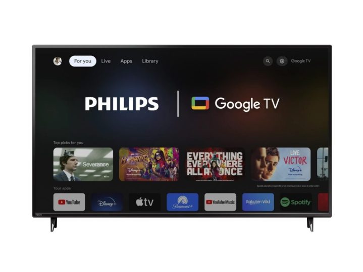 The Philips 75-High-tail Class 4K Google TV on its apps menu.