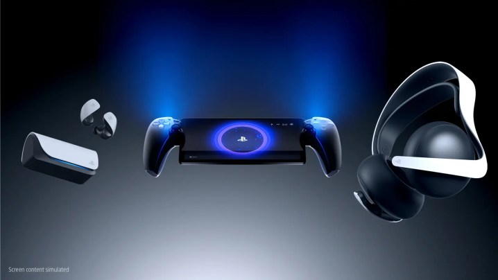 Le portail PlayStation aux côtés des autres nouveaux casques Sony.