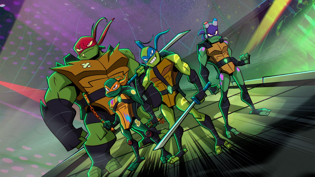 O TMNT radicalmente redesenhado de Rise of the Teenage Mutant Ninja Turtles.