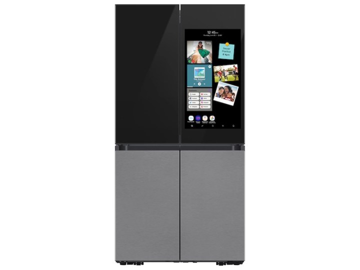 Samsung Bespoke 4-door Flex refrigerator with Family Hub touchscreen.