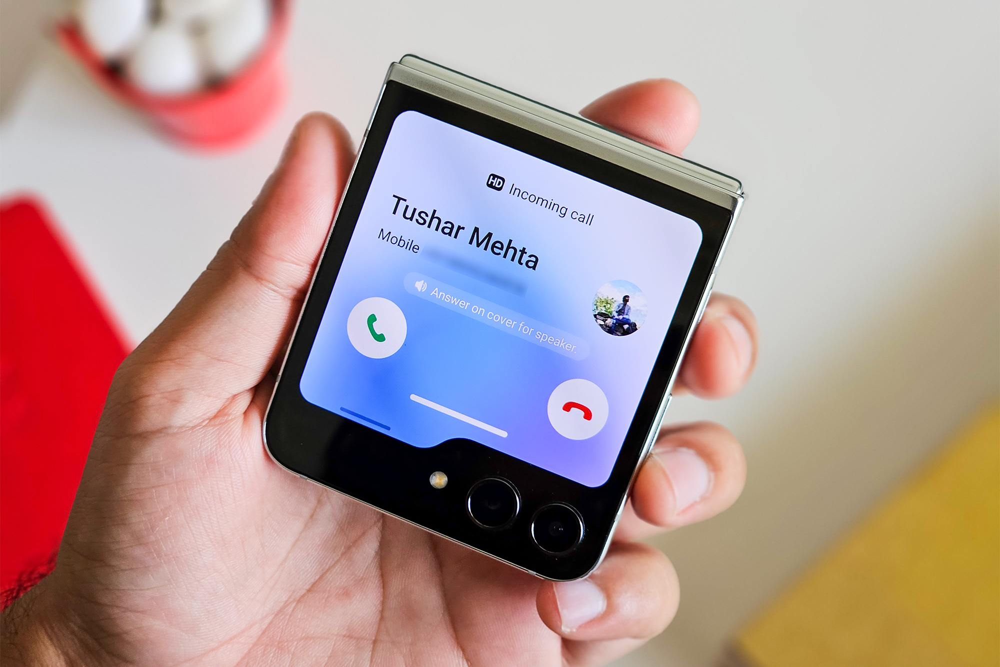 Samsung Galaxy Z Flip 5 Clam Call.