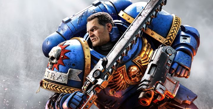 Key art for Warhammer 40,000: Space Marine 2 featuring Titus.
