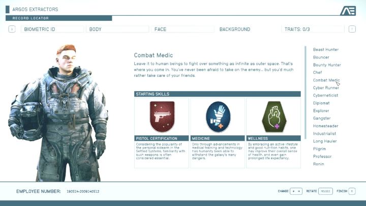 A description of the combat medic background.