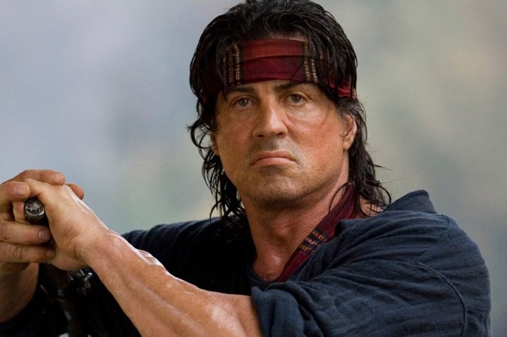 Sylvester Stallone wears a red bandana in Rambo.