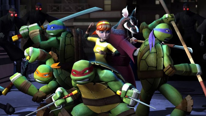 The cast of Teenage Mutant Ninja Turtles.