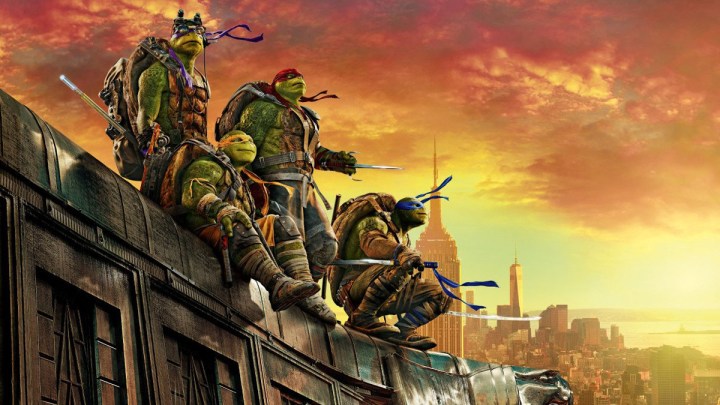 The TMNT take in a sunset in the official poster for Teenage Mutant Ninja Turtles: Out of the Shadows.