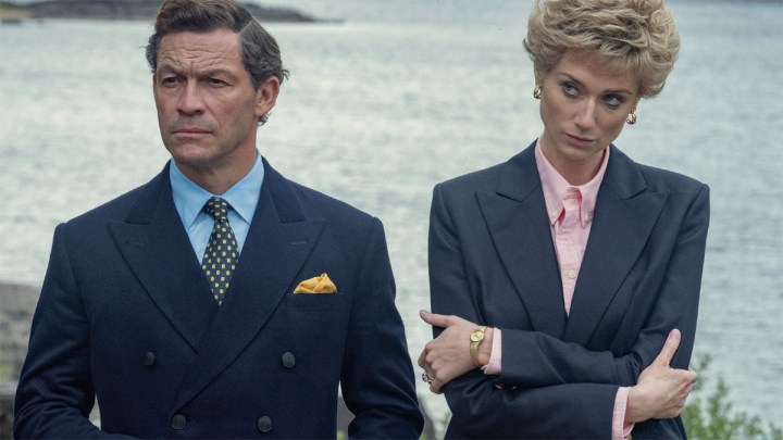 Dominic West and Elizabeth Debicki in The Crown.