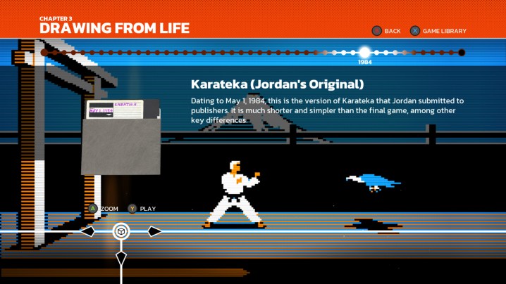 A screenshot from The Making of Karateka.