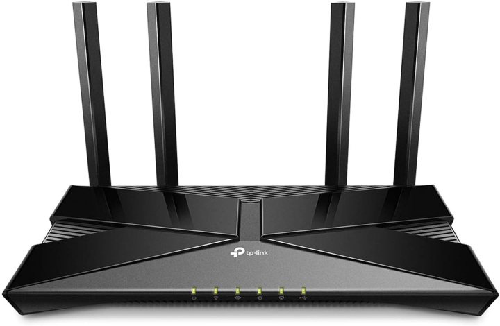Press image of the TP-Link Archer AX10 Wi-Fi router on a white background.