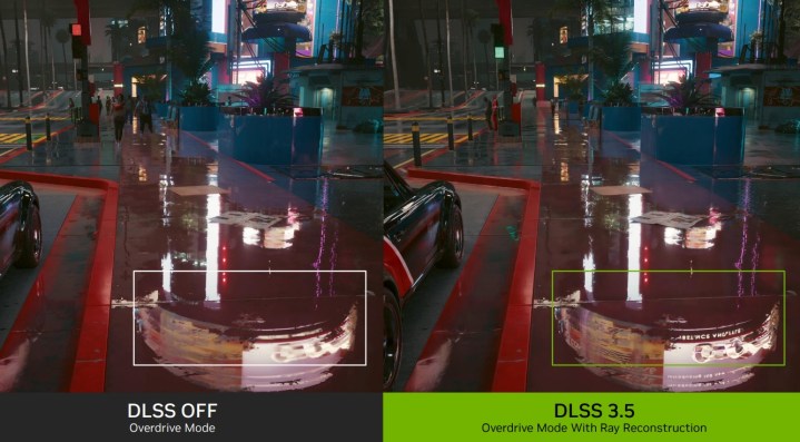 Nvidia's Ray Reconstruction in Cyberpunk 2077.