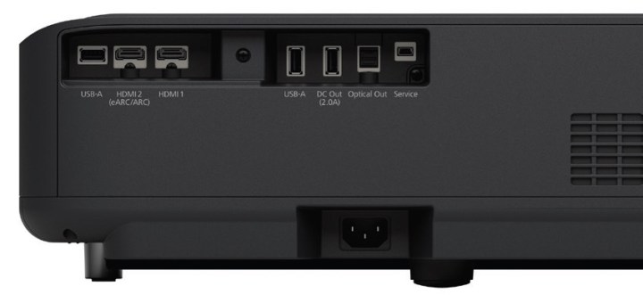 Epson EpiqVision Ultra LS650 back panel ports.