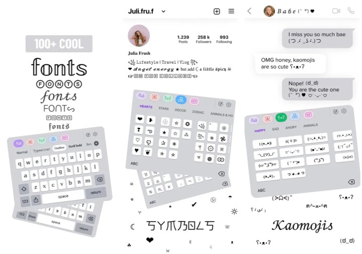 Fonts keyboard for iPhone.
