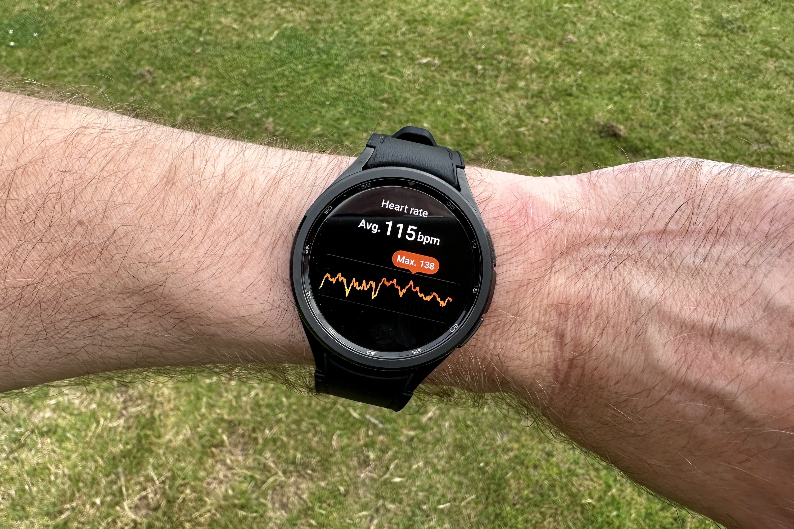 Heart rate zones after a workout on the Samsung Galaxy Watch 6 Classic.