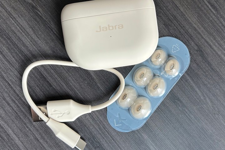 Jabra Elite 10 with accessories.
