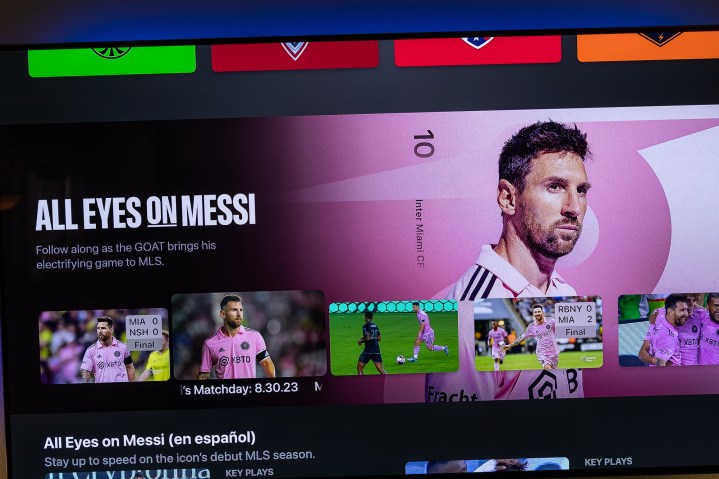 Lionel Messi en el pase de temporada de la MLS en Apple TV.