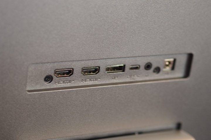 MSI Modern MD271UL monitor rear view showing ports.