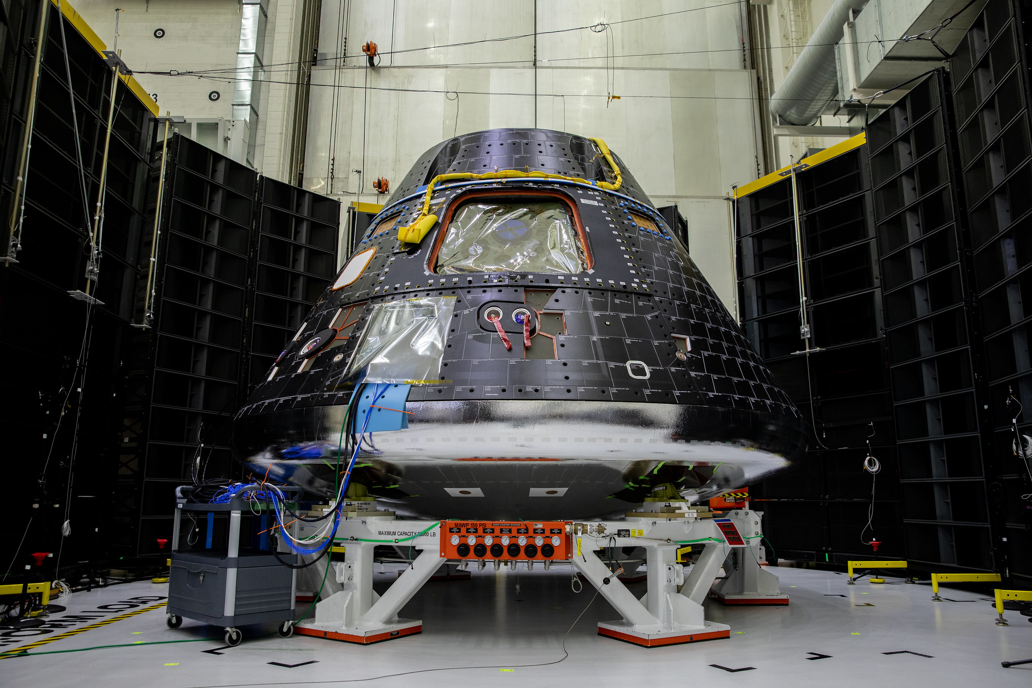 The Orion crew module for NASA’s Artemis II mission.