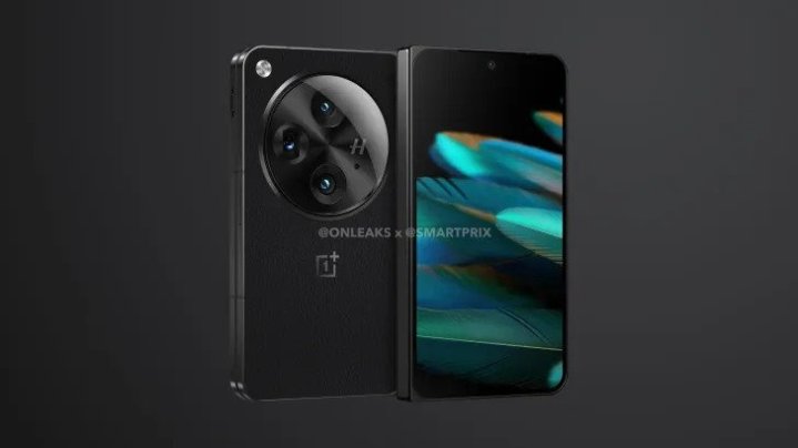 Render of OnePlus Open cover screen and back.