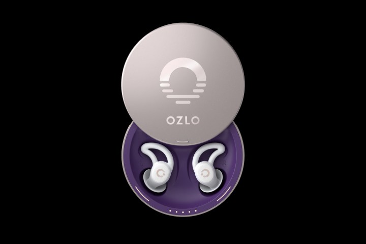The Ozlo Sleepbuds in the case.